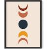 imageHAUS AND HUES Boho Framed Wall Art  Southwestern Geometric Sun Print Mid Century Modern Decor Black Frame 12x16Colorful Moon