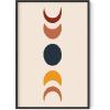 imageHAUS AND HUES Boho Framed Wall Art  Southwestern Geometric Sun Print Mid Century Modern Decor Black Frame 12x16Colorful Moon