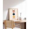 imageHAUS AND HUES Boho Framed Wall Art  Southwestern Geometric Sun Print Mid Century Modern Decor Black Frame 12x16Colorful Moon