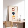 imageHAUS AND HUES Boho Framed Wall Art  Southwestern Geometric Sun Print Mid Century Modern Decor Black Frame 12x16Colorful Moon
