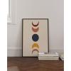 imageHAUS AND HUES Boho Framed Wall Art  Southwestern Geometric Sun Print Mid Century Modern Decor Black Frame 12x16Colorful Moon