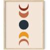 imageHAUS AND HUES Boho Framed Wall Art  Southwestern Geometric Sun Print Mid Century Modern Decor Black Frame 12x16Colorful Moon