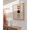 imageHAUS AND HUES Boho Framed Wall Art  Southwestern Geometric Sun Print Mid Century Modern Decor Black Frame 12x16Colorful Moon