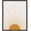imageHAUS AND HUES Boho Framed Wall Art  Southwestern Geometric Sun Print Mid Century Modern Decor Black Frame 12x16Mid Century Sun