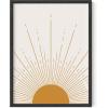 imageHAUS AND HUES Boho Framed Wall Art  Southwestern Geometric Sun Print Mid Century Modern Decor Black Frame 12x16Mid Century Sun
