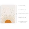 imageHAUS AND HUES Boho Framed Wall Art  Southwestern Geometric Sun Print Mid Century Modern Decor Black Frame 12x16Mid Century Sun