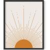 imageHAUS AND HUES Boho Framed Wall Art  Southwestern Geometric Sun Print Mid Century Modern Decor Black Frame 12x16Mid Century Sun