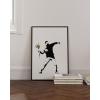 imageHAUS AND HUES Colorful Rain Graffiti Banksy Print  Street Art Wall Poster Ideal for Home and College Dorm Decor Beige Frame 24x36Banksy Flower Thrower