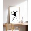 imageHAUS AND HUES Colorful Rain Graffiti Banksy Print  Street Art Wall Poster Ideal for Home and College Dorm Decor Beige Frame 24x36Banksy Flower Thrower