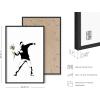 imageHAUS AND HUES Colorful Rain Graffiti Banksy Print  Street Art Wall Poster Ideal for Home and College Dorm Decor Beige Frame 24x36Banksy Flower Thrower