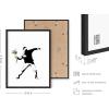 imageHAUS AND HUES Colorful Rain Graffiti Banksy Print  Street Art Wall Poster Ideal for Home and College Dorm Decor Beige Frame 24x36Banksy Flower Thrower