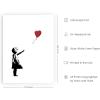imageHAUS AND HUES Colorful Rain Graffiti Banksy Print  Street Art Wall Poster Ideal for Home and College Dorm Decor Beige Frame 24x36Banksy Girl With a Balloon