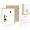 imageHAUS AND HUES Colorful Rain Graffiti Banksy Print  Street Art Wall Poster Ideal for Home and College Dorm Decor Beige Frame 24x36Banksy Girl With a Balloon