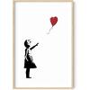 imageHAUS AND HUES Colorful Rain Graffiti Banksy Print  Street Art Wall Poster Ideal for Home and College Dorm Decor Beige Frame 24x36Banksy Girl With a Balloon