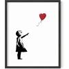 imageHAUS AND HUES Colorful Rain Graffiti Banksy Print  Street Art Wall Poster Ideal for Home and College Dorm Decor Beige Frame 24x36Banksy Girl With a Balloon