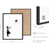 imageHAUS AND HUES Colorful Rain Graffiti Banksy Print  Street Art Wall Poster Ideal for Home and College Dorm Decor Beige Frame 24x36Banksy Girl With a Balloon