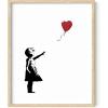 imageHAUS AND HUES Colorful Rain Graffiti Banksy Print  Street Art Wall Poster Ideal for Home and College Dorm Decor Beige Frame 24x36Banksy Girl With a Balloon