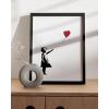 imageHAUS AND HUES Colorful Rain Graffiti Banksy Print  Street Art Wall Poster Ideal for Home and College Dorm Decor Beige Frame 24x36Banksy Girl With a Balloon