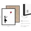 imageHAUS AND HUES Colorful Rain Graffiti Banksy Print  Street Art Wall Poster Ideal for Home and College Dorm Decor Beige Frame 24x36Banksy Girl With a Balloon
