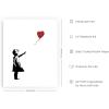 imageHAUS AND HUES Colorful Rain Graffiti Banksy Print  Street Art Wall Poster Ideal for Home and College Dorm Decor Beige Frame 24x36Banksy Girl With a Balloon