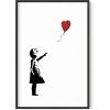 imageHAUS AND HUES Colorful Rain Graffiti Banksy Print  Street Art Wall Poster Ideal for Home and College Dorm Decor Beige Frame 24x36Banksy Girl With a Balloon