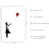 imageHAUS AND HUES Colorful Rain Graffiti Banksy Print  Street Art Wall Poster Ideal for Home and College Dorm Decor Beige Frame 24x36Banksy Girl With a Balloon