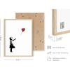 imageHAUS AND HUES Colorful Rain Graffiti Banksy Print  Street Art Wall Poster Ideal for Home and College Dorm Decor Beige Frame 24x36Banksy Girl With a Balloon