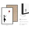 imageHAUS AND HUES Colorful Rain Graffiti Banksy Print  Street Art Wall Poster Ideal for Home and College Dorm Decor Beige Frame 24x36Banksy Girl With a Balloon