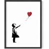 imageHAUS AND HUES Colorful Rain Graffiti Banksy Print  Street Art Wall Poster Ideal for Home and College Dorm Decor Beige Frame 24x36Banksy Girl With a Balloon