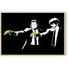 imageHAUS AND HUES Colorful Rain Graffiti Banksy Print  Street Art Wall Poster Ideal for Home and College Dorm Decor Beige Frame 24x36Banksy Pulp Fiction