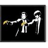 imageHAUS AND HUES Colorful Rain Graffiti Banksy Print  Street Art Wall Poster Ideal for Home and College Dorm Decor Beige Frame 24x36Banksy Pulp Fiction