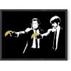 imageHAUS AND HUES Colorful Rain Graffiti Banksy Print  Street Art Wall Poster Ideal for Home and College Dorm Decor Beige Frame 24x36Banksy Pulp Fiction