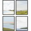 imageHAUS AND HUES Mountain Wall Art  Set of 4 MidCentury Modern Landscape Decor Nature ampamp Modern Art Wall Art  Black Framed 8x10Oil Painting