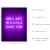 imageHAUS AND HUES Purple Pictures Wall Decor  Girls Wall Art for Bedroom Aesthetic Neon Posters Purple Wall Decor for Bedroom Black Framed 16x20Girls Just Wanna Have Fun