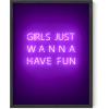 imageHAUS AND HUES Purple Pictures Wall Decor  Girls Wall Art for Bedroom Aesthetic Neon Posters Purple Wall Decor for Bedroom Black Framed 16x20Girls Just Wanna Have Fun