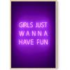 imageHAUS AND HUES Purple Pictures Wall Decor  Girls Wall Art for Bedroom Aesthetic Neon Posters Purple Wall Decor for Bedroom Black Framed 16x20Girls Just Wanna Have Fun