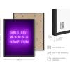 imageHAUS AND HUES Purple Pictures Wall Decor  Girls Wall Art for Bedroom Aesthetic Neon Posters Purple Wall Decor for Bedroom Black Framed 16x20Girls Just Wanna Have Fun