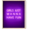 imageHAUS AND HUES Purple Pictures Wall Decor  Girls Wall Art for Bedroom Aesthetic Neon Posters Purple Wall Decor for Bedroom Black Framed 16x20Girls Just Wanna Have Fun