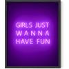 imageHAUS AND HUES Purple Pictures Wall Decor  Girls Wall Art for Bedroom Aesthetic Neon Posters Purple Wall Decor for Bedroom Black Framed 16x20Girls Just Wanna Have Fun