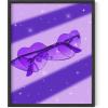 imageHAUS AND HUES Purple Pictures Wall Decor  Girls Wall Art for Bedroom Aesthetic Neon Posters Purple Wall Decor for Bedroom Black Framed 16x20Heart Glasses
