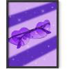 imageHAUS AND HUES Purple Pictures Wall Decor  Girls Wall Art for Bedroom Aesthetic Neon Posters Purple Wall Decor for Bedroom Black Framed 16x20Heart Glasses