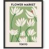imageHAUS AND HUES Sage Green Wall Decor Aesthetic Green Posters for Bedroom Dark Green Room Art Dorm Wall Decor Beige Framed 24quot x 36quotFlower Market Sage