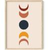 imageHAUS AND HUES Boho Framed Wall Art  Southwestern Geometric Sun Print Mid Century Modern Decor Black Frame 12x16Colorful Moon