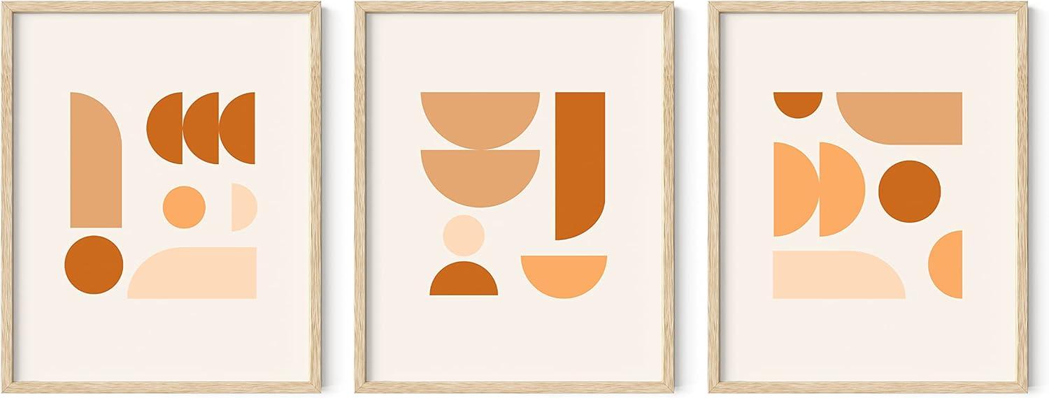 imageHAUS AND HUES Forest Wall Art  Set of 3 Mountain Art for Living Room Nature Posters Landscape Pictures 16quotx20quot Framed BlackMulticolored Circles