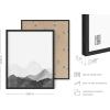 imageHAUS AND HUES Misty Forest Print  Nature Poster Landscape Photography Tree and Mountain Decor 8x10 Framed BeigeBlack  White
