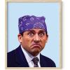 imageHAUS AND HUES The Office Dwight Schrute Poster TV Show Wall Art Funny Posters Merchandise Framed Beige 12x16Prison Mike
