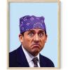 imageHAUS AND HUES The Office Dwight Schrute Poster TV Show Wall Art Funny Posters Merchandise Framed Beige 12x16Prison Mike