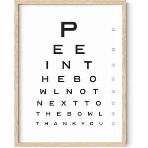 imageHAUS AND HUES Funny Bathroom Decor Sign 16x20 Black Framed Minimalist StyleEye Exam