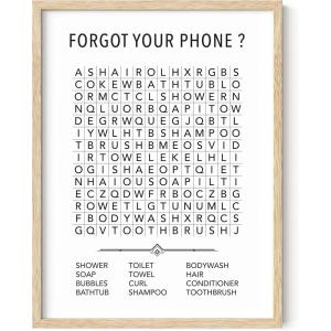 imageHAUS AND HUES Funny Bathroom Signs for Home Decor  Funny Bathroom Decor Funny Bathroom Wall Art Bathroom Art Funny Bathroom Decor Funny Art Bathroom Eye Exam Black Frame 12x16Word Search