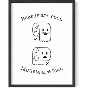 imageHAUS AND HUES Funny Bathroom Signs for Home Decor Funny Bathroom Decor Funny Bathroom Wall Art Bathroom Art Funny Bathroom Decor Bathroom Eye Exam Framed Black 24x36BeardMullet